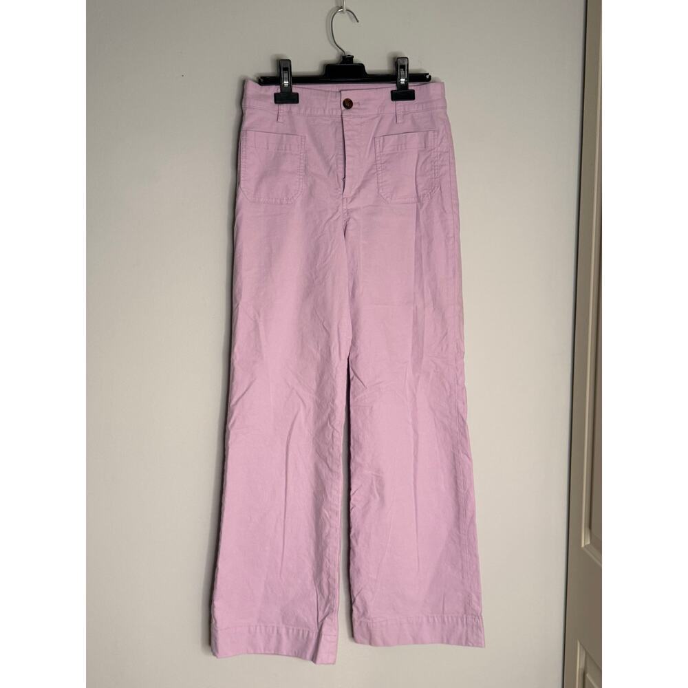 J.Crew Lilac Sailor Cotton Linen Wide Leg Pants Sz 26 EUC